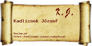 Kadlicsek József névjegykártya