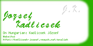 jozsef kadlicsek business card